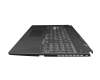 AEBKXG01010 original Quanta clavier incl. topcase DE (allemand) noir/transparent/noir avec rétro-éclairage