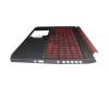 AP2K1000411-HA25 original Acer clavier incl. topcase DE (allemand) noir/noir/rouge avec rétro-éclairage
