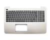 Clavier (DE) y compris top case (argent) pour Asus VivoBook F555UA