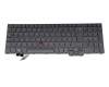Clavier DE (allemand) gris/gris avec rétro-éclairage et mouse stick original pour Lenovo ThinkPad P16s Gen 1 (21BT/21BU)