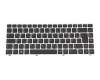 Clavier DE (allemand) noir/argent avec rétro-éclairage original pour Schenker SSL15M19