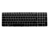 Clavier DE (allemand) noir/argent mat avec mouse stick original pour HP EliteBook 755 G3