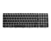 Clavier DE (allemand) noir/argent mat avec rétro-éclairage et mouse stick original pour HP EliteBook 755 G3