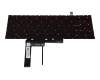 Clavier DE (allemand) noir avec rétro-éclairage (Backlight rouge) original pour MSI GF76 11UD/11UDK (MS-17L2)