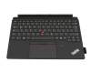 Clavier DE (allemand) noir avec rétro-éclairage et mouse stick original pour Lenovo ThinkPad X12 Detachable Gen 2 (21LK/21LL)