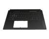 Clavier DE (allemand) noir/transparent avec rétro-éclairage original pour Asus FX707ZI