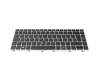 Clavier SF (suisse-francais) noir/argent avec rétro-éclairage et mouse stick original pour HP EliteBook 840 G5