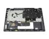 Clavier incl. topcase BE (belge) gris/gris avec rétro-éclairage original pour Lenovo IdeaPad 5x 14Q8X9 (83GH)