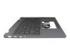 Clavier incl. topcase BE (belge) gris/gris avec rétro-éclairage original pour Lenovo IdeaPad 5x 14Q8X9 (83GH)