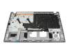 Clavier incl. topcase CH (suisse) gris/gris avec rétro-éclairage original pour Acer Aspire 5 (A515-57G)