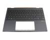 Clavier incl. topcase CH (suisse) gris/gris avec rétro-éclairage original pour Asus UX371EA