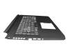 Clavier incl. topcase CH (suisse) moir/blanc/noir avec rétro-éclairage original pour Acer Nitro 5 (AN517-54)