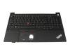 Clavier incl. topcase CH (suisse) noir/noir avec rétro-éclairage et mouse stick original pour Lenovo ThinkPad E15 Gen 2 (20TD/20TE)