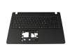 Clavier incl. topcase CH (suisse) noir/noir avec rétro-éclairage original pour Acer TravelMate P2 (TMP215-41-G3)