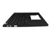Clavier incl. topcase CH (suisse) noir/noir avec rétro-éclairage original pour Acer TravelMate P6 (TMP614-73T)