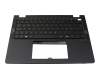 Clavier incl. topcase CH (suisse) noir/noir avec rétro-éclairage original pour Acer TravelMate P6 (TMP614-73T-TCO)
