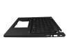 Clavier incl. topcase CH (suisse) noir/noir avec rétro-éclairage original pour Acer TravelMate P6 (TMP614-73T-TCO)
