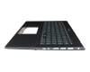 Clavier incl. topcase DE (allemand) anthracite/gris avec rétro-éclairage original pour Asus UX535QE