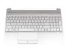 Clavier incl. topcase DE (allemand) argent/argent (Fingerprint) original pour HP 15-dw0000