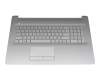 Clavier incl. topcase DE (allemand) argent/argent avec rétro-éclairage (DVD) original pour HP 17-ca1000