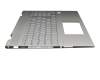 Clavier incl. topcase DE (allemand) argent/argent avec rétro-éclairage (UMA) original pour HP Envy x360 15-dr1300