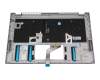 Clavier incl. topcase DE (allemand) argent/argent avec rétro-éclairage original pour Acer RS (AP714-51GT)