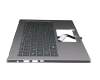Clavier incl. topcase DE (allemand) argent/argent avec rétro-éclairage original pour Acer RS (AP714-51GT)