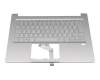 Clavier incl. topcase DE (allemand) argent/argent avec rétro-éclairage original pour Acer Swift 3 (SF314-42)