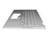 Clavier incl. topcase DE (allemand) argent/argent avec rétro-éclairage original pour Asus Chromebook Flip C434TA