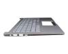 Clavier incl. topcase DE (allemand) argent/argent avec rétro-éclairage original pour Asus VivoBook 14 F403FA