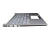 Clavier incl. topcase DE (allemand) argent/argent avec rétro-éclairage original pour Asus VivoBook 14 X403FA