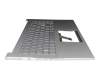 Clavier incl. topcase DE (allemand) argent/argent avec rétro-éclairage original pour Asus VivoBook 15 X521FA