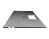 Clavier incl. topcase DE (allemand) argent/argent avec rétro-éclairage original pour Asus VivoBook 17 X712EQ