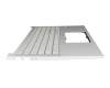 Clavier incl. topcase DE (allemand) argent/argent avec rétro-éclairage original pour Asus VivoBook Pro 15 D3500QC