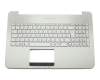 Clavier incl. topcase DE (allemand) argent/argent avec rétro-éclairage original pour Asus VivoBook Pro N552VX
