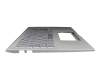 Clavier incl. topcase DE (allemand) argent/argent avec rétro-éclairage original pour Asus VivoBook S15 S532FL