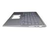 Clavier incl. topcase DE (allemand) argent/argent avec rétro-éclairage original pour Asus ZenBook 14 UM431DA