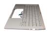 Clavier incl. topcase DE (allemand) argent/argent avec rétro-éclairage original pour Asus ZenBook 14 UX434FL