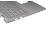 Clavier incl. topcase DE (allemand) argent/argent avec rétro-éclairage original pour Asus ZenBook UX462DA