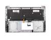 Clavier incl. topcase DE (allemand) argent/argent avec rétro-éclairage original pour Asus ZenBook UX501JW