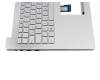 Clavier incl. topcase DE (allemand) argent/argent avec rétro-éclairage original pour Asus ZenBook UX501JW