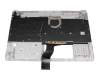 Clavier incl. topcase DE (allemand) argent/argent avec rétro-éclairage original pour HP 15-d5000