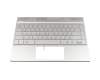 Clavier incl. topcase DE (allemand) argent/argent avec rétro-éclairage original pour HP Envy 13-ah0000