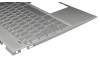 Clavier incl. topcase DE (allemand) argent/argent avec rétro-éclairage original pour HP Envy 13-aq0600