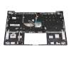Clavier incl. topcase DE (allemand) argent/argent avec rétro-éclairage original pour HP Envy 13-ba1000