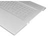 Clavier incl. topcase DE (allemand) argent/argent avec rétro-éclairage original pour HP Envy 17-bw0200