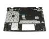 Clavier incl. topcase DE (allemand) argent/argent avec rétro-éclairage original pour HP Envy 17-ce0000