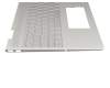 Clavier incl. topcase DE (allemand) argent/argent avec rétro-éclairage original pour HP Envy x360 15-bp000