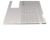 Clavier incl. topcase DE (allemand) argent/argent avec rétro-éclairage original pour HP Envy x360 15-bp000