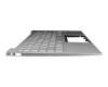Clavier incl. topcase DE (allemand) argent/argent avec rétro-éclairage original pour HP Pavilion 14-dv0000